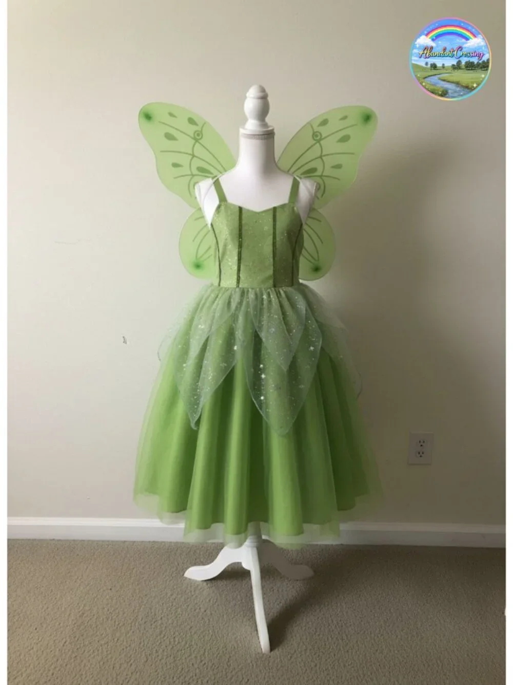 Girls Princess Fairy Costume Dress Up Tulle Dress with Wings